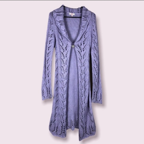 Vintage Y2K Candies Lavender Open-Knit Sweater - Picture 15 of 16